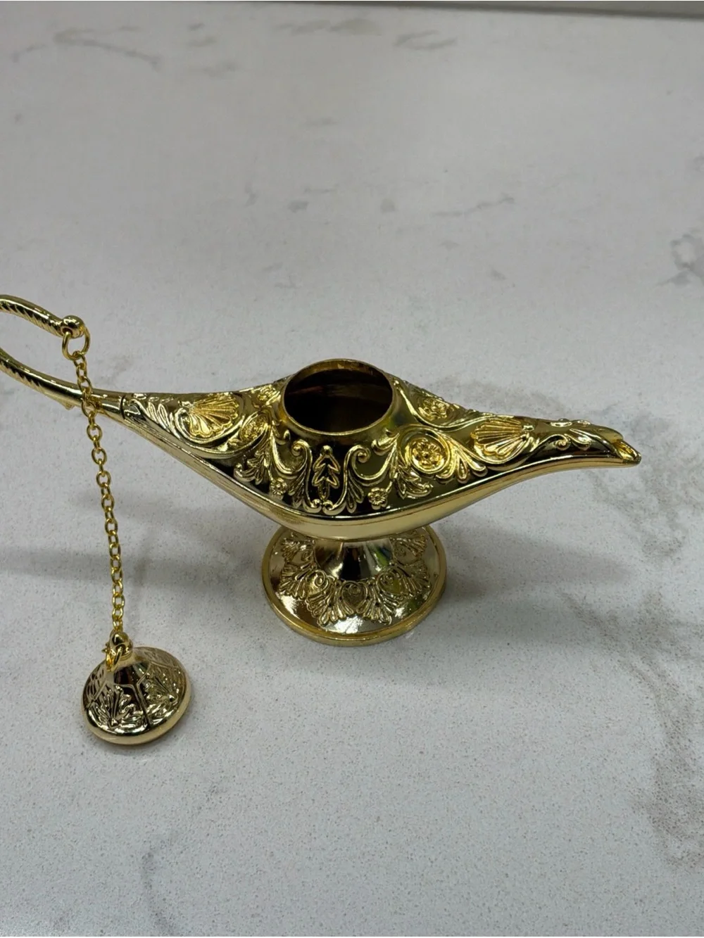 Shiny Metal Gold Tone Lamp Genie Lamp Small Size Trinket Aladdin